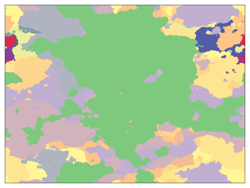 A map made using a spatially dependent Pitman-Yor process